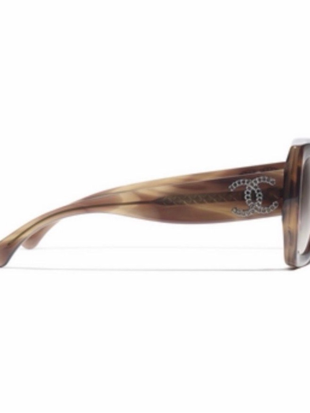 Chanel Square Sunglasses Taupe tortoise - Picture 3 of 5